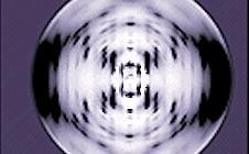 The X-ray diffraction pattern of DNA, courtesy of the National Institute of Health. Wikimedia Commons, https://commons.wikimedia.org/wiki/File:Xray_DNA.gif
