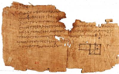 Oxyrhynchus papyrus, showing one of the oldest fragments of Euclid&#039;s Elements